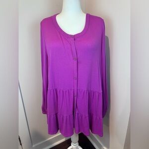 Lane Bryant Purple Tiered Tunic Top 22/24